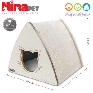 لانه چوبی سه گوش گربه نیناپت سایز کوچک