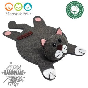 زیر لیوانی نمدی طرح گربه  دست دوز