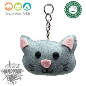 جا سوییچی نمدی طرح گربه دست دوز